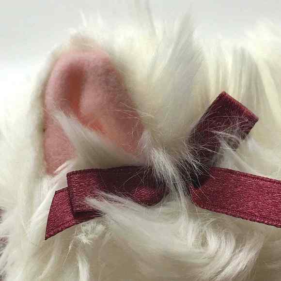 Plush LOLA Victoria Secret Dog 2001 Stuffed Animal Toy Fluffy White Plaid Coat - Picture 10 of 12